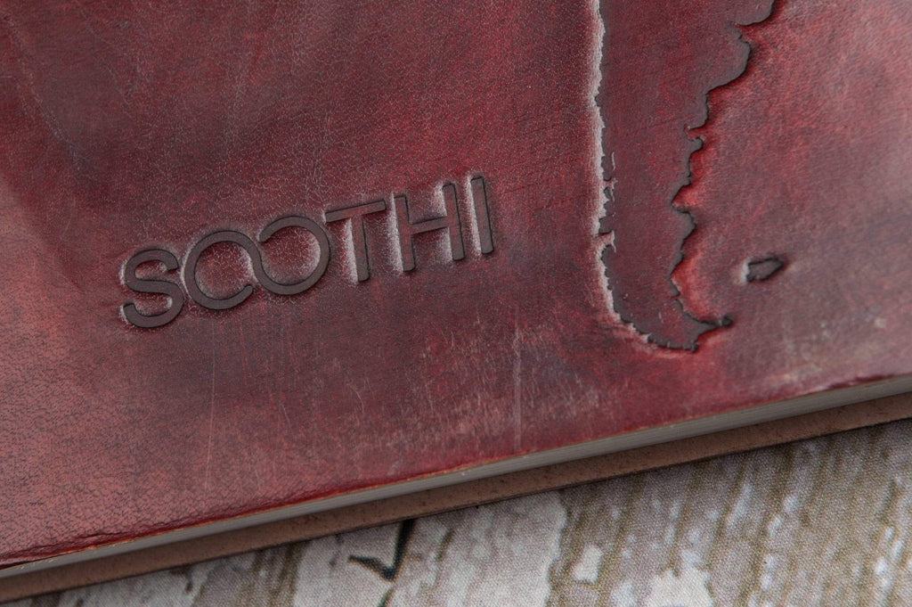 Extra Large World Map Leather Journal | 11x14 Embossed Statement Journal