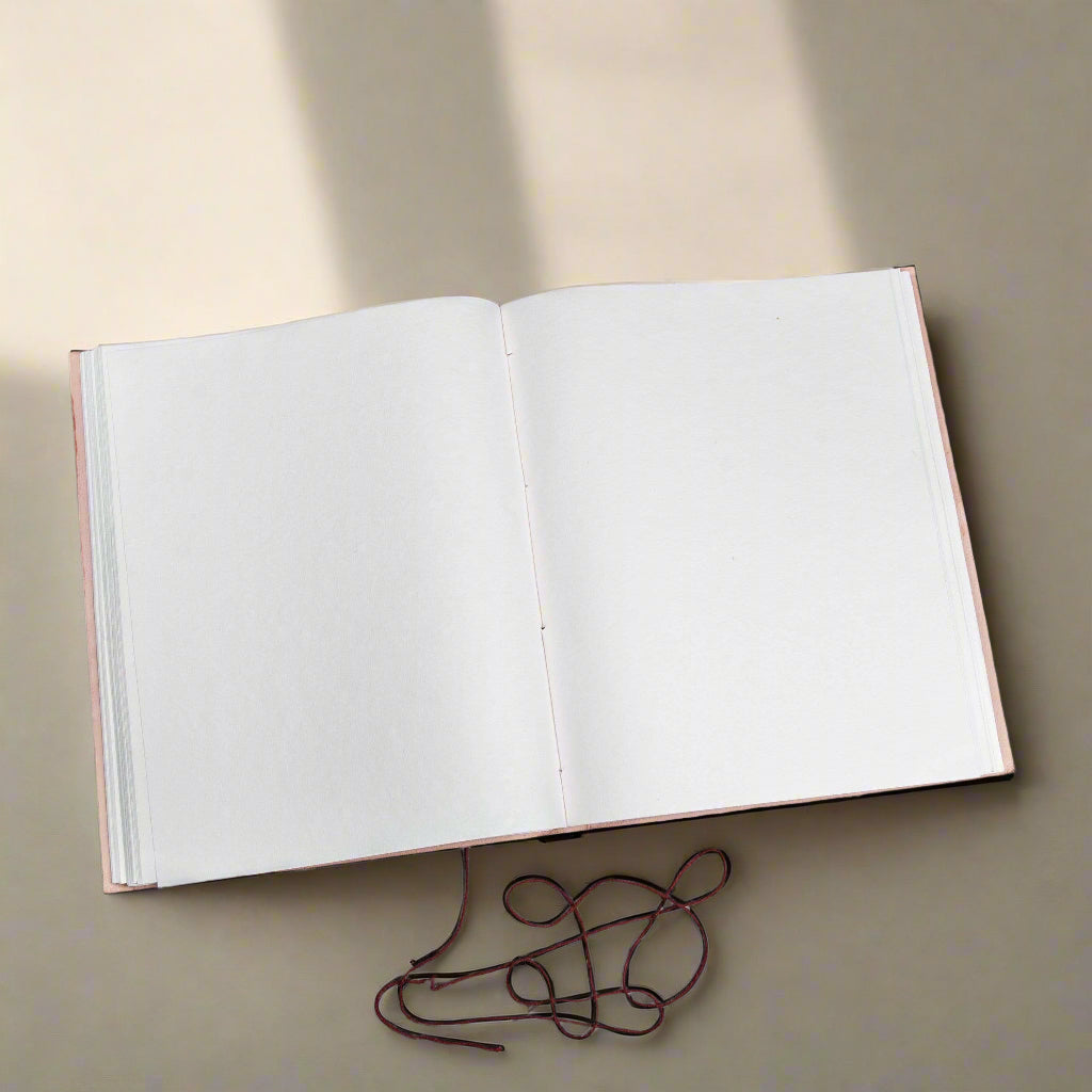Extra Large World Map Leather Journal | 11x14 Embossed Statement Journal