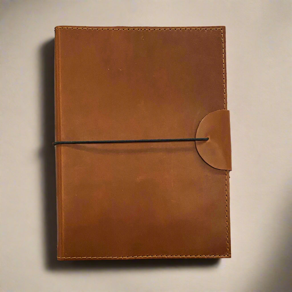 A5 Refillable Leather Traveler's Journal | Pockets, Pen Slot & Tree-Free Khadi Paper