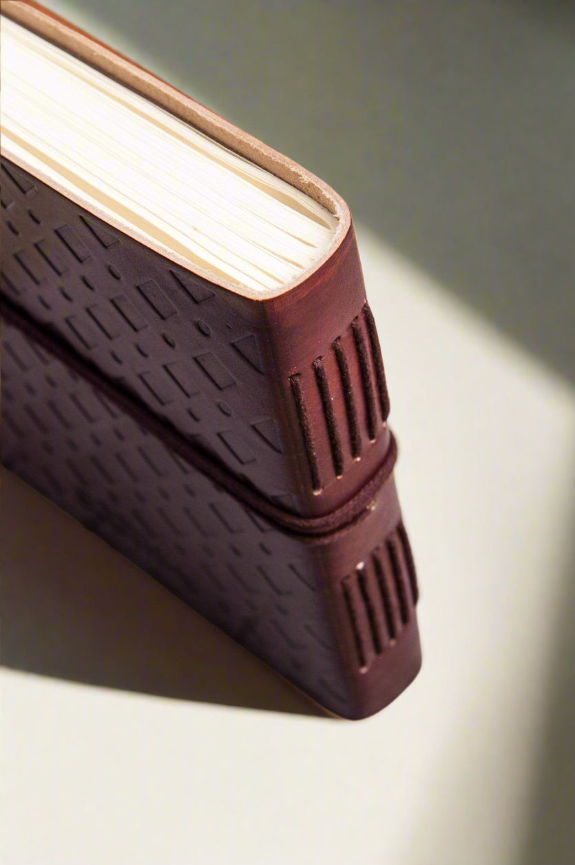 Compass 7x7 Leather Journal | Embossed Square Sketchbook & Diary