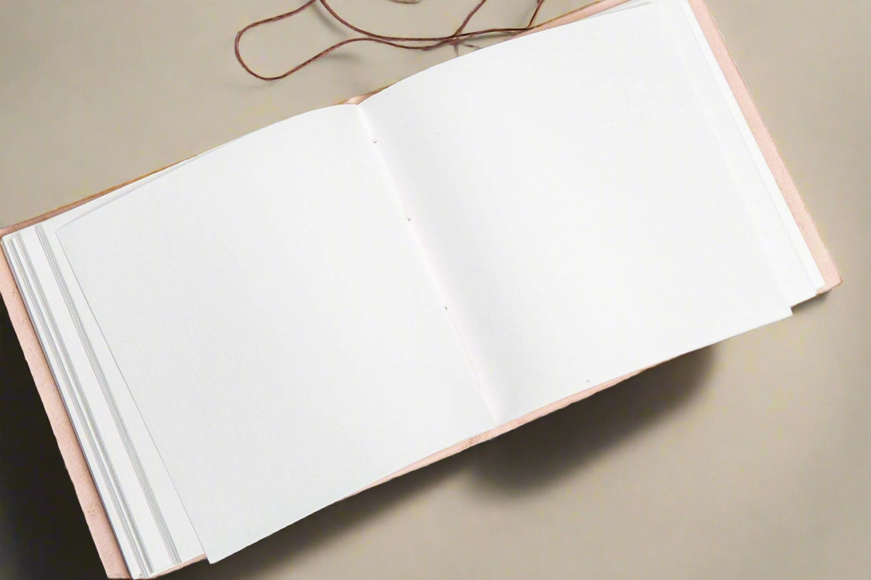 World Map 7x7 Leather Journal | Embossed Square Travel Diary