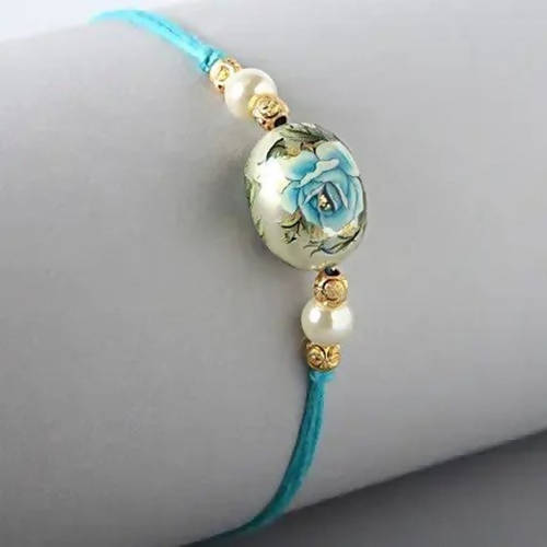 Rose Japanese Stone Rakhi & Silk Chocolates