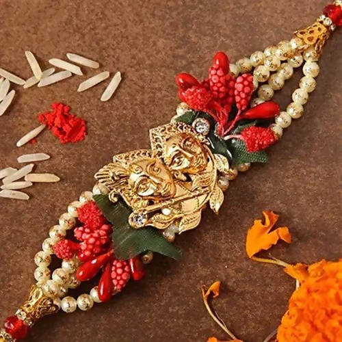 Krishna Charming Rakhi & Kaju Rolls Box