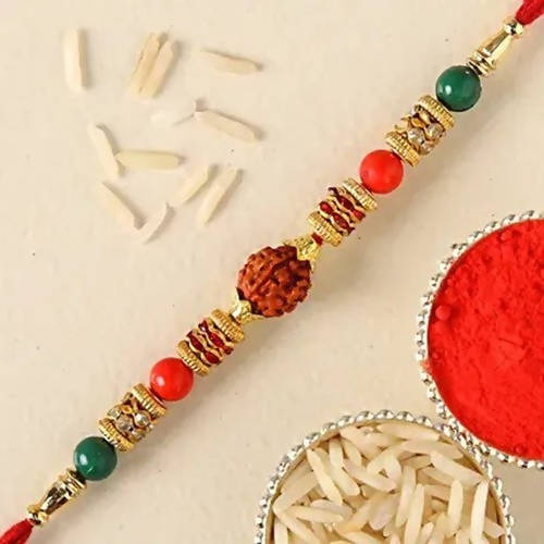 Rudraksha Rakhi & Bro Love U Amul Chocolate Sleeve